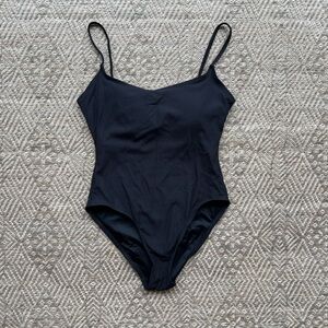Andie One Piece Swim Suit Ribbed Black‎ Size XL Amalfi Piece